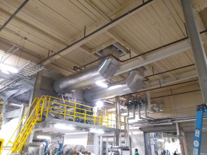 Exhaust dust covered with 2" fiberglass and aluminum jacketing. Franklin insulation gallery