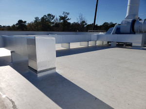 Fiberglass duct board jacketed with Venture Clad
